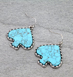 Turquoise spade earrings