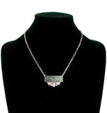 Silver Western pendant with bling on silver chain necklace