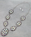 Silver necklace with BIG Bling concho pendants