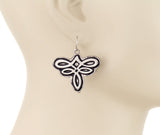 Western boot stitch design earrings