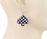 Checkered spade earrings