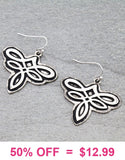 Western boot stitch design earrings