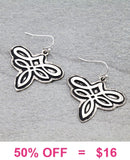 Western boot stitch design earrings