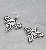 Western boot stitch design earrings