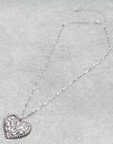 Western Tooled Heart pendant necklace (