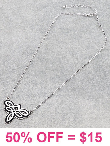 Western boot stitch design necklace