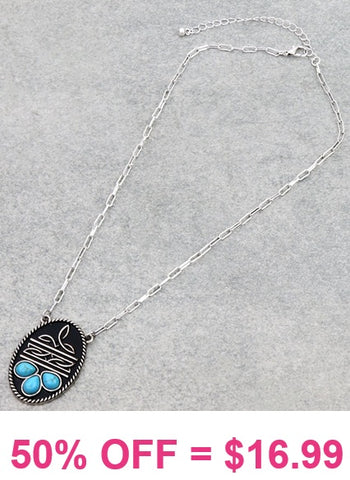 Western Oval pendant necklace