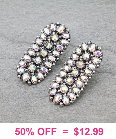 Bling Oblong Concho earrings