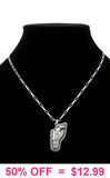 Pistol in Holster pendant on silver chain necklace