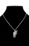 Pistol in Holster pendant on silver chain necklace