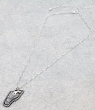 Pistol in Holster pendant on silver chain necklace