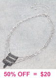 Silver Western design 3 layer necklace