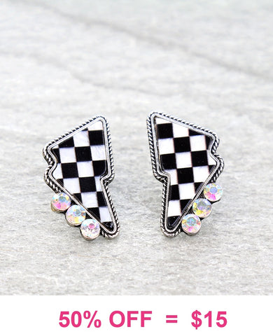 Checkered bolt studs with bling