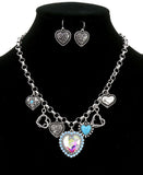 Charm bling heart necklace