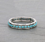 Turquoise and Silver stretch bracelet