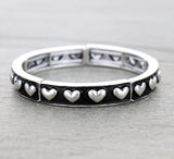Silver Heart studded stretch bracelet
