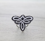 Boot Stitch design silver ring