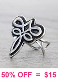 Boot Stitch design silver ring