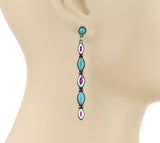 Bling Rinestone Dangle Bar earrings no turquoise on them.