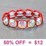 Red Bling Bling stretch bracelet