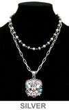 Double strand necklace with Wild West pendant