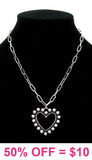 Studded Heart pendant necklace