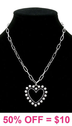 Studded Heart pendant necklace