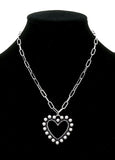 Studded Heart pendant necklace