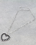 Studded Heart pendant necklace