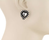 Burnished Silver Heart stud earrings