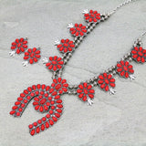 Red Utah Squash Blossom Necklace