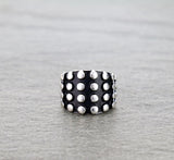 Burnished Silver studded stretch ring