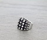 Burnished Silver studded stretch ring