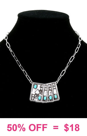 Aces playing cards necklace
