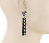 Burnished Silver Bling bar dangle earrings