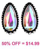 Bling AB Large Teardrop stud earrings