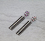Burnished Silver Bling bar dangle earrings