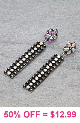 Burnished Silver Bling bar dangle earrings