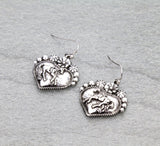Silver Horse Heart earrings