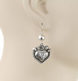 Western heart earrings with steers