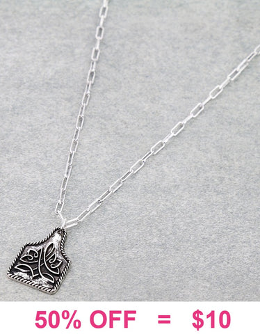 Western silver pendant necklace