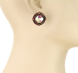 Bling Stud earring with Silver Western trim