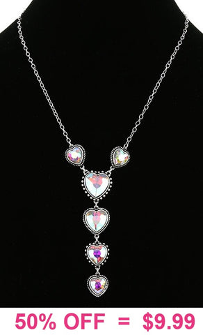 Bling Heart drop necklace