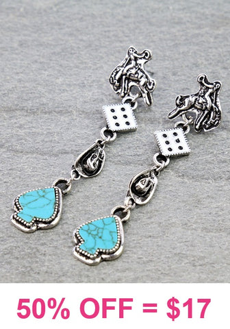 Western Casino dangle earrings