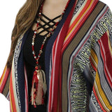 Red crystal necklace with red glitz tassel