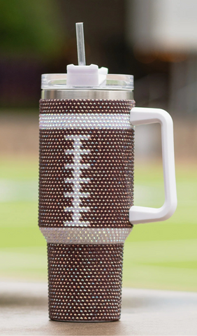 Bling Football 40 oz. tumbler - brown
