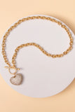 Gold chain necklace with Bling Rinestone heart pendant
