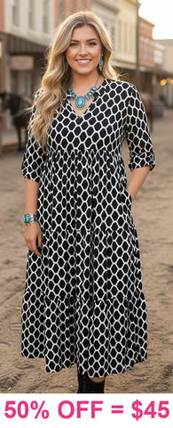 Black and white print dress