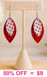 Red glitter & stars earrings