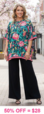 Floral Poncho Style Tunic Top